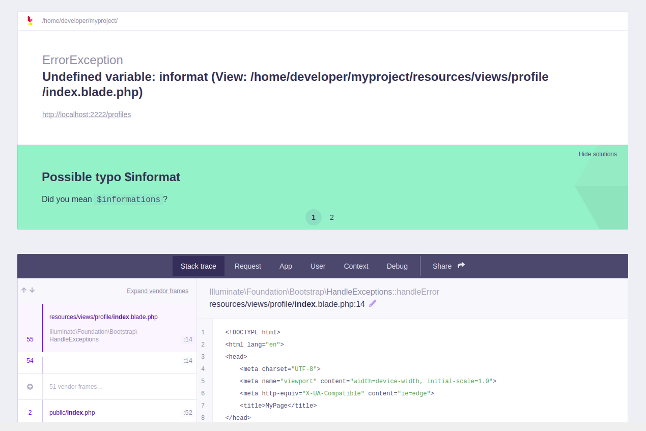 Laravel Error